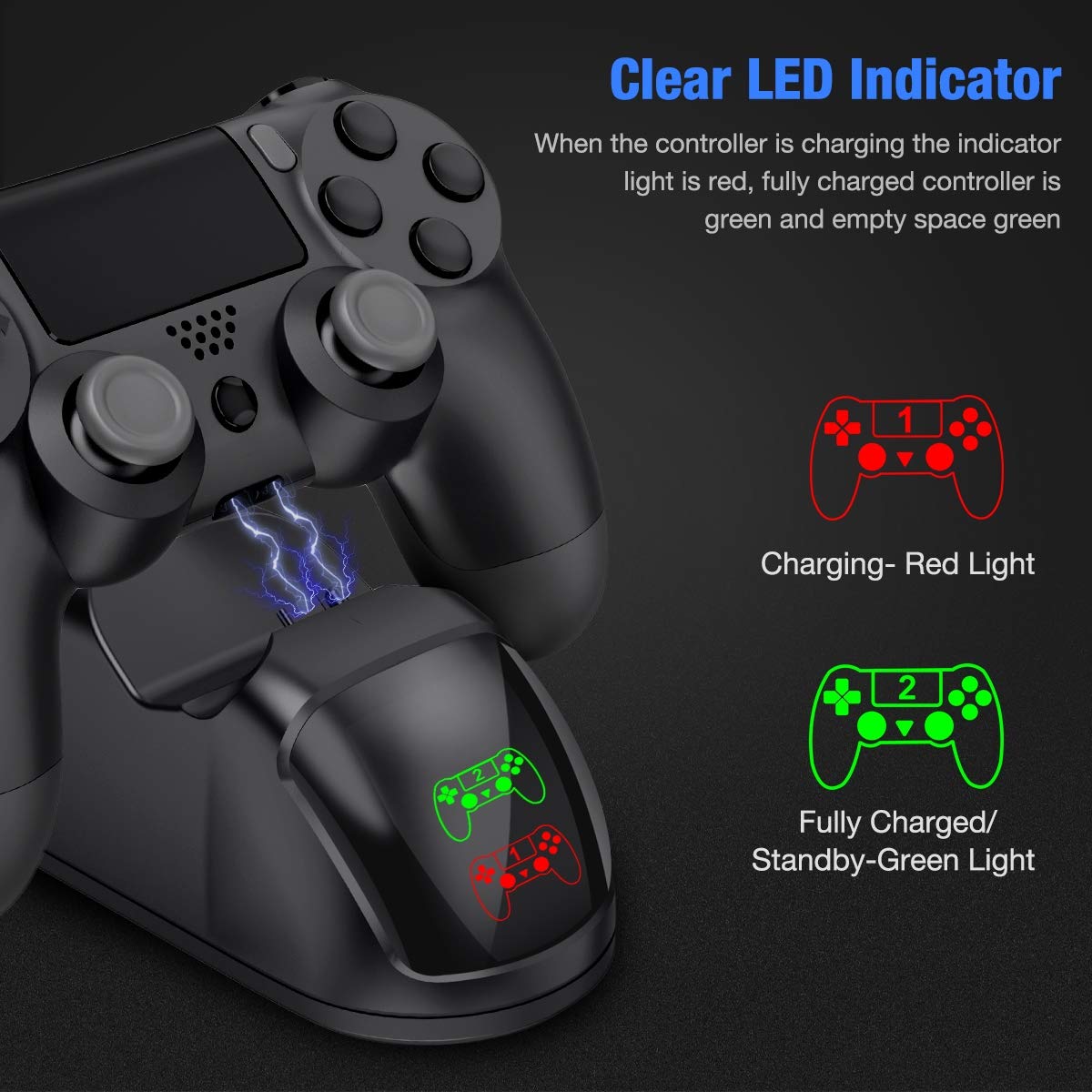 PS4 CONTROLLER CHARGER DUALSHOCK 4 CONTROLLER USB CHARGING STATION DOCK